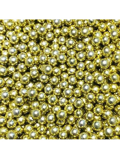 FunCakes Metallic Gold Sugar Pearls 4mm 80g