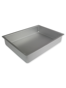 PME OBL09122 Aluminium Oblong Cake Pan 9 x 12 x 2-Inch Deep Silver