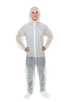 International Enviroguard 2019-L Polypropylene Coverall with Hood and Boot 25/cs