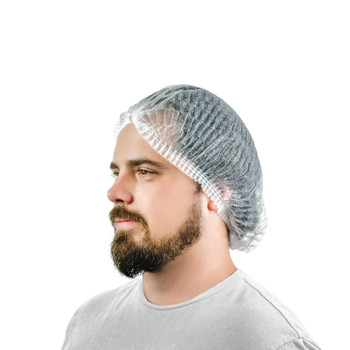 International Enviroguard 210NW-21PL 21" White SMS Pleatted Bouffant Cap 1000/cs