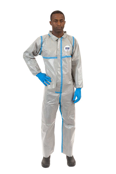 International Enviroguard 7312GT-L ChemSplash 2, Chemical Splash Standard Coverall, Elastic Wrist, Open Ankle, Taped Seams, Elastic Back 6/cs