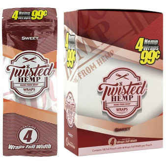 Twisted Hemp Wraps Sweet 15 Pouches of 4