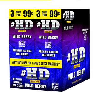 Good Times #HD Cigarillos Wild Berry 30 Packs of 3