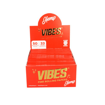 VIBES Hemp Rolling Papers Kingsize Slim 50pc Display