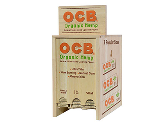 OCB Rolling Papers Organic Hemp 3 Box Diplay