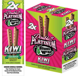 Double Platinum Blunt Wraps Kiwi Strawberry 25/2 Ct