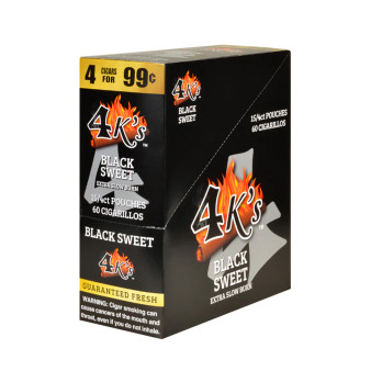 4 Kings Cigars Black Sweet 15 Pouches of 4