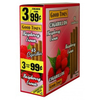 Good Times Cigarillos Raspberry Cream Pouch 15 Pouches of 3