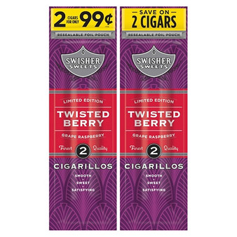 Swisher Sweets Cigarillos Foil Twisted Berry 30 Pouches of 2