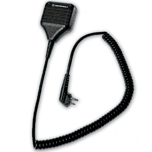 Remote Speaker Microphone with Coiled Cord and Swivel Clothing Clip