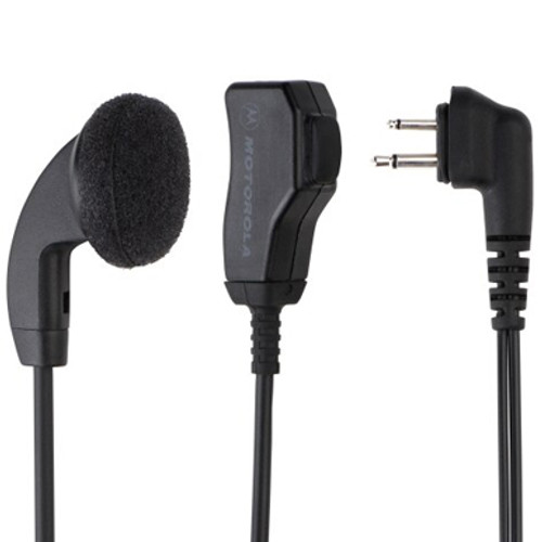 "Earbud with Clip Microphone and PTT (2-wire - transmit & receive)"