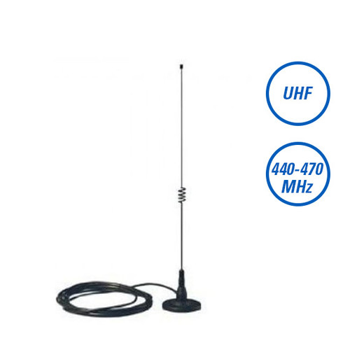 UHF 5dB Gain Magnetic Mount Antenna, 440-470 MHz