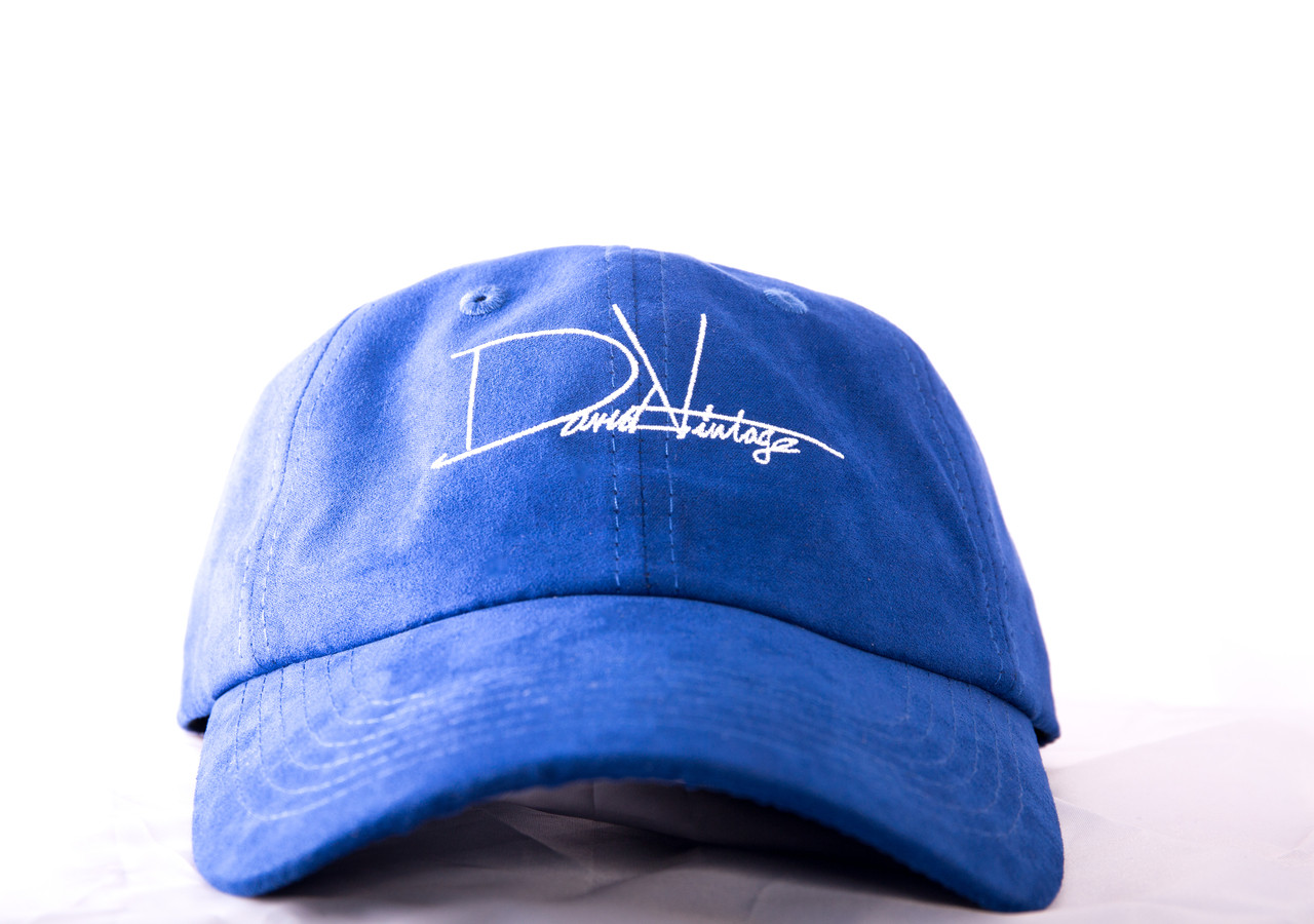 blue suede hat