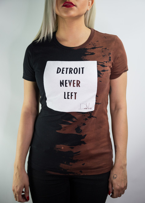 Detroit Never Left™ Hand Stained Tee (wmns) – Black/White