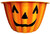 Orange jack-o’-lantern pumpkin container used for the Pumpkin Patch Treats Halloween gift basket