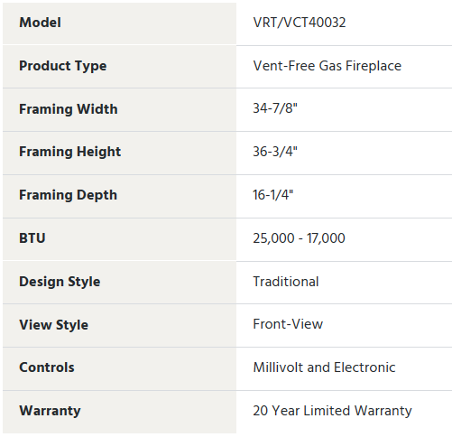 Superior SBLQ32SVF Vintage Brick Ceramic Liner Kit for VRT4032 Gas  Fireplaces