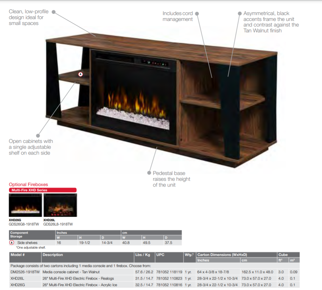 Dimplex Arlo Electric Fireplace Media Console