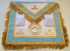 Gold  Officer Apron  with  Fringe  & Lodge Badge,  Made of Real Leather