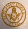 Centennial  Gold Trim MM Apron  with  Gold Lodge Badge, Real Leather Centennial  Gold Trim MM Apron  with  Gold Lodge Badge, Real Leather