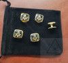 Masonic Shirt Studs  Square with S & C with G    set of five