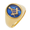 OVAL GOLD BLUE LODGE MASONIC RING WITH STONE COLOUR CHOICE Style 28