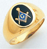 Oval Gold Blue Lodge Masonic Ring with Stone Colour Choice Style 47