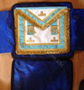 Centennial Trim Officers Apron  with  Fringe & Lodge Badge, Real Leather