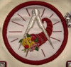 Grand  Stewards   Apron  Crimson  with Emblem, Real Leather