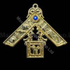  Past Master  Breast  Jewel  3 bar-5G with Blue Stone & Working Tools -3