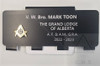  Deluxe Grand Lodge Gold Name Badge with 4 Jewel Hangers with Metal Square and Compass Emblem