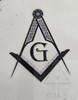 Decal with Silver & Black Square & Compass for Inside Windows   Price is for 2!