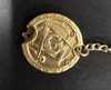   Masonic Pocket Knife Key Ring   gold finish