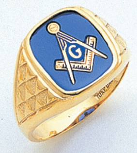 Square faced Masonic Blue Lodge Ring With Choice of Stone Colour style22