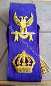 Red Cross of Constantine Grand Sovereign Sash with Crown and Eagle