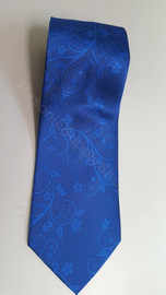 Royal Blue Masonic 100% Silk  Tie with Wreathing and Symbols  