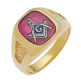 BLUE LODGE GOLD RING.  

YOUR CHOICE OF RED, BLUE, OR ONYX STONE.

14 OR 10K GOLD.