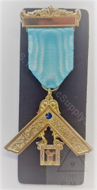  Past Master Breast Jewel   One Bar  Craft Blue  with Light  Blue  Stone-4