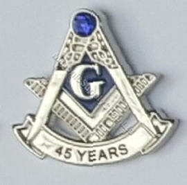 Masonic Anniversary  45 Year Lapel Pin