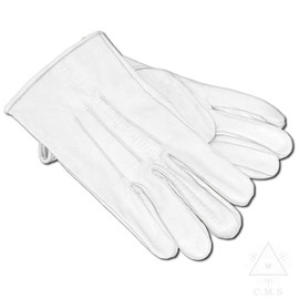 Masonic white leather gloves
