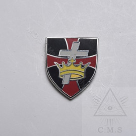 Knight Templar Shield with Crown & Cross lapel pin