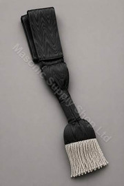 Sword Sash  Black with White Fringe