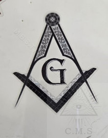 Decal with Silver & Black Square & Compass for Inside Windows   Price is for 2!