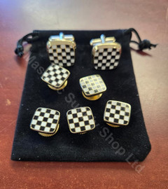 Masonic Pavement Cuff Links and 5 Studs Set Masonic Pavement Cuff Links and 5 Studs Set