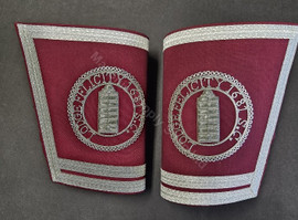  Lodge Officer Gauntlets/Cuffs with Emblem   Dark Red