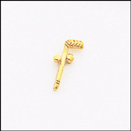 TWO BALL & CANE GOLD LAPEL PIN