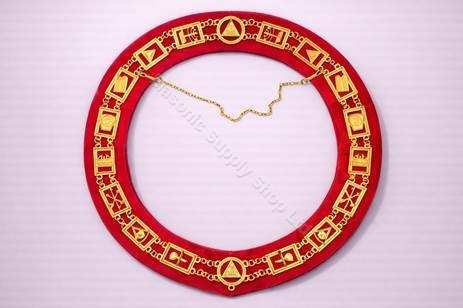 Royal Arch Officers Chain Collar  Crimson Red