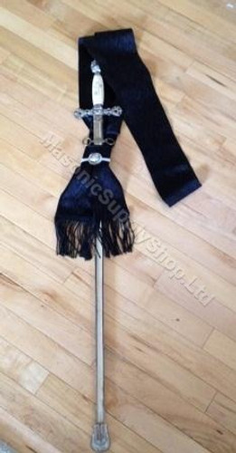 Sword Sash  Black with Black Fringe