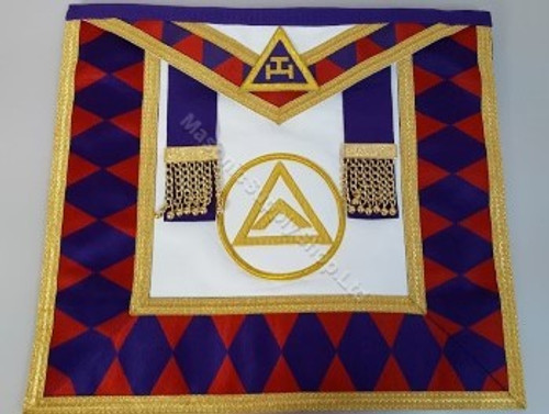 Royal Arch Grand Chapter Officer Aprons with Circle  No Fringe Purple Diamonds    APR-RA-GC-C-P