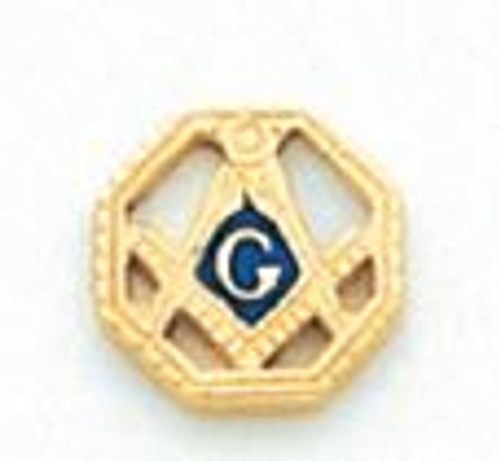 Gold Square & Compass Round Lapel Pin HOM5116T