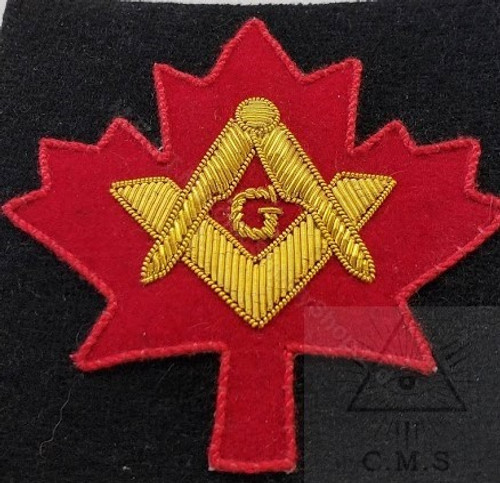 Masonic  Badges Square and Compass on Maple Leaf
